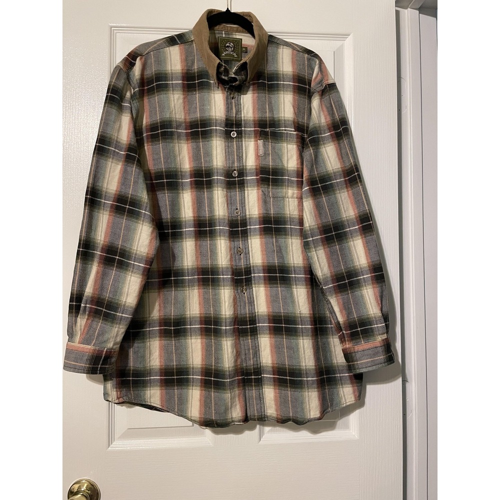 Cinch Shirt Mens XL Multicolor Plaid Flannel Elbow Patch Western Button Up
